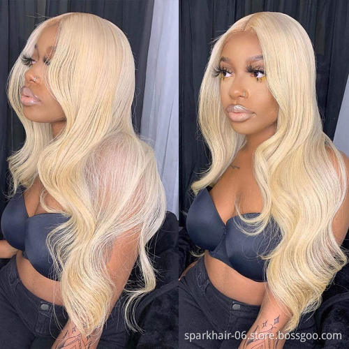 SPARK 13*4 Frontal Virgin Brazilian 613 Blond Human Hair 4x4 Swiss Lace Closure Extension for Women Blonde Silky Straight Wave